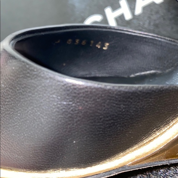 Chanel "Crystal Clear" Wedge Black Lambskin 38.5 - Picture 5 of 15